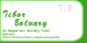 tibor bolvary business card